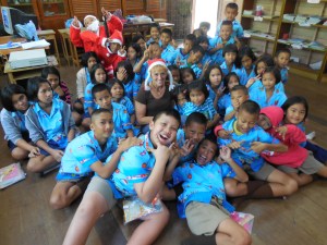 The students and I after learning Jingle Bells.