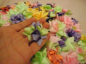 My first 100 coin flowers for Chet's ceremony.