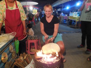 Making the puffed rice treat