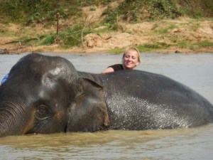Bathing Warrin in the river